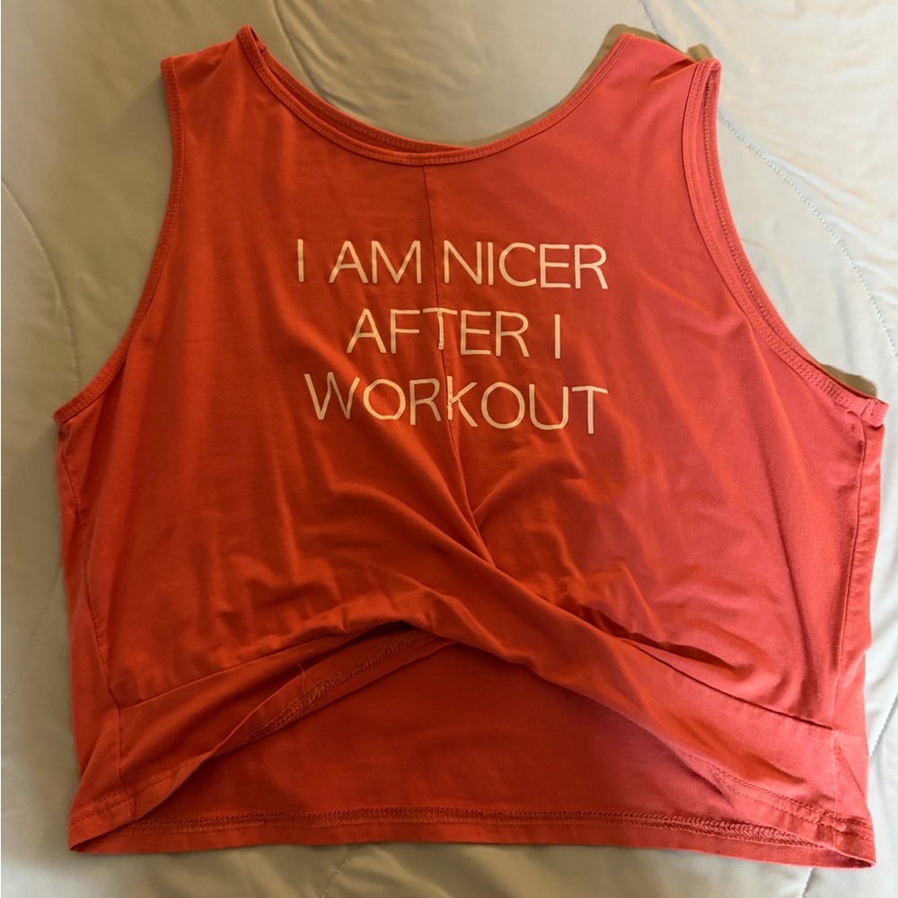 Amazon Coral Pink Women's Workout Tank Top with Text